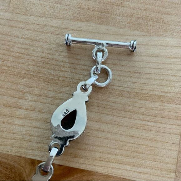 Rhodonite Solid 925 Sterling Silver Bracelet - Picture 5 of 5